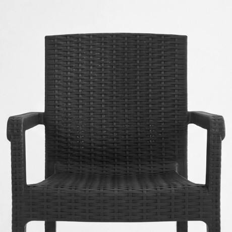 Silla Jardín Rattan Exterior Balcón Apilable UV 150k Negro