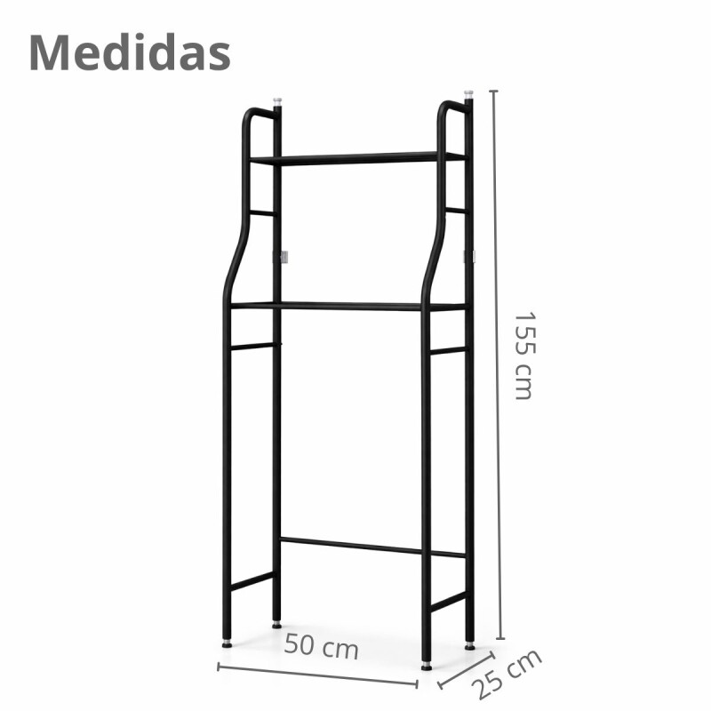 Estanteria Baño Inodoro Lavarropa Estante Organizador Negro Estanteria Baño Inodoro Lavarropa Estante Organizador Negro