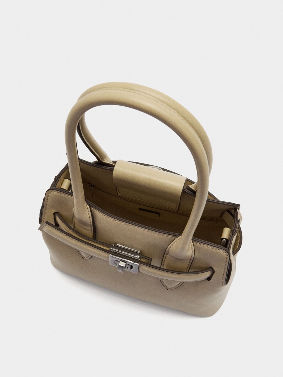 Bolso Tote Con Cinturón crudo