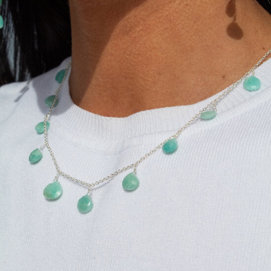 Collar Cadena Karvik Amazonita Plata 925 0