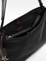 Bolso Shopper De Nylon Con Colgante negro