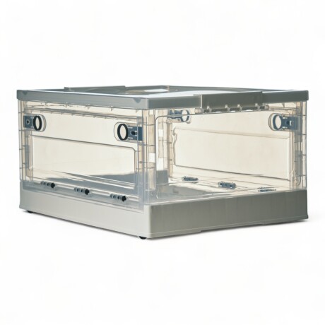 Caja Organizadora Plegable Apilable Plástico Transparente M Sin Color