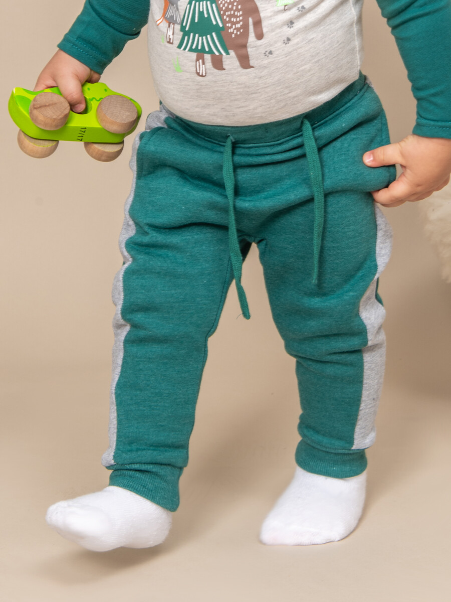 Pantalón deportivo con Raya - Verde 