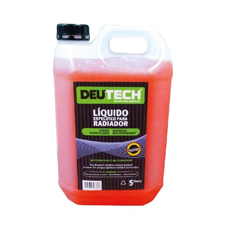 REFRIGERANTE - DESMINERALIZADO ROJO PARA RADIADOR 5 LTS. 	 DEU-TECH REFRIGERANTE - DESMINERALIZADO ROJO PARA RADIADOR 5 LTS. 	 DEU-TECH