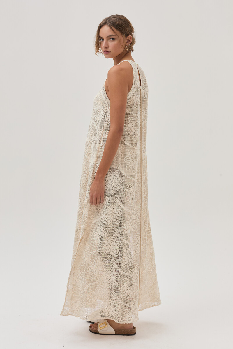 Vestido Flora Crudo