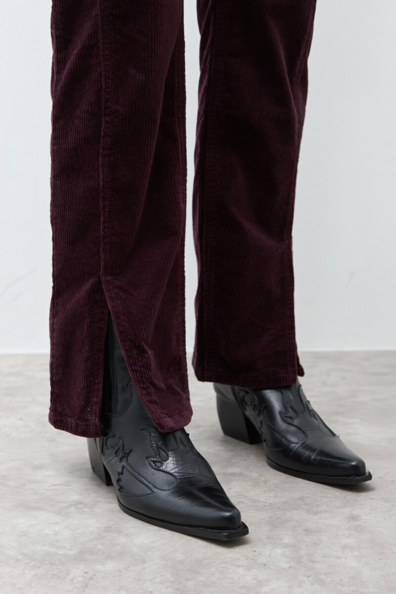 Pantalón Donna de pana ciruela