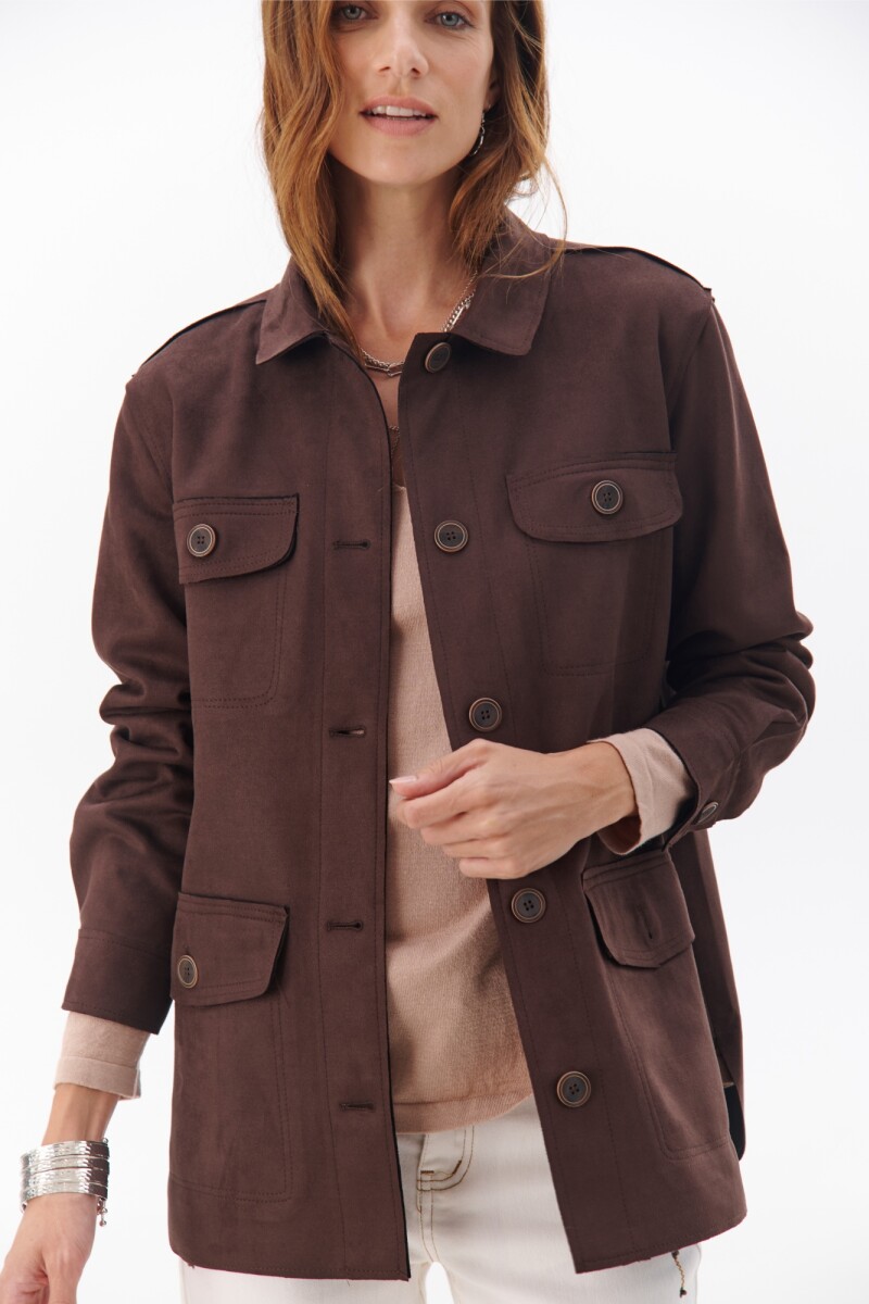 CHAQUETA FOUR SUEDE CHOCOLATE