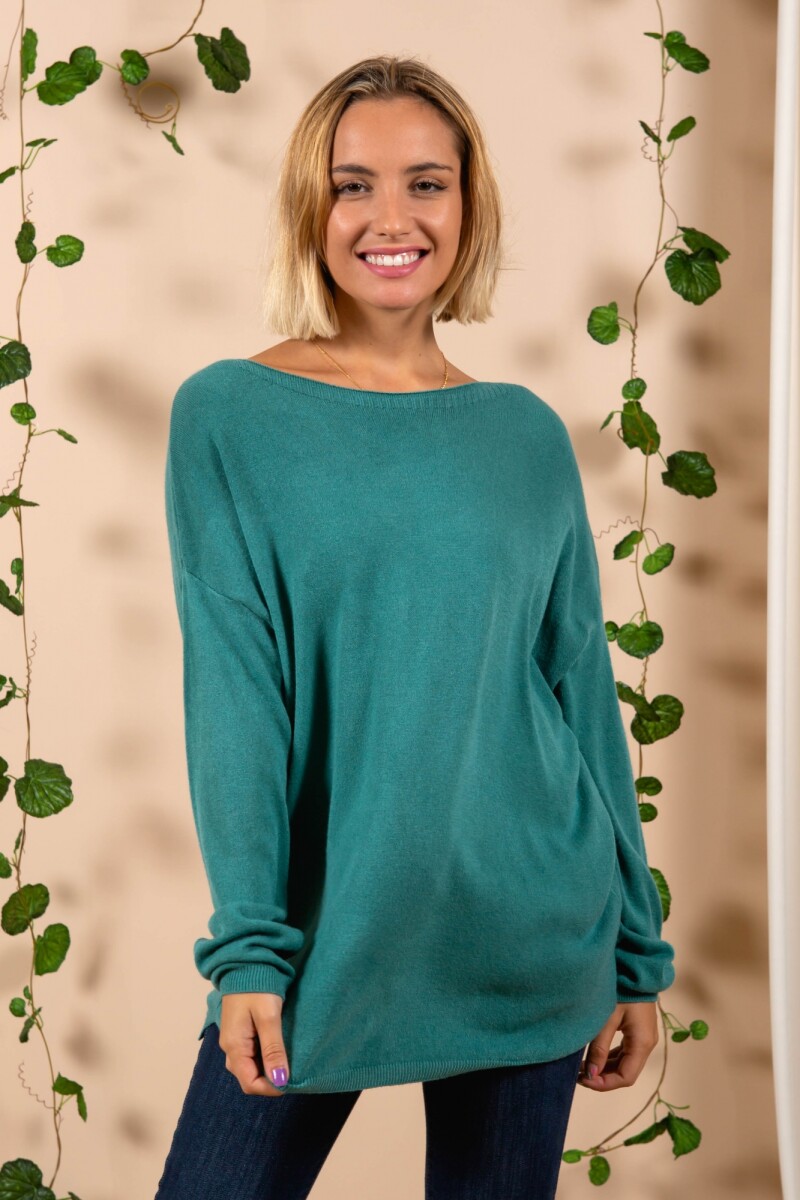 Sweater cuello bote - Verde claro 