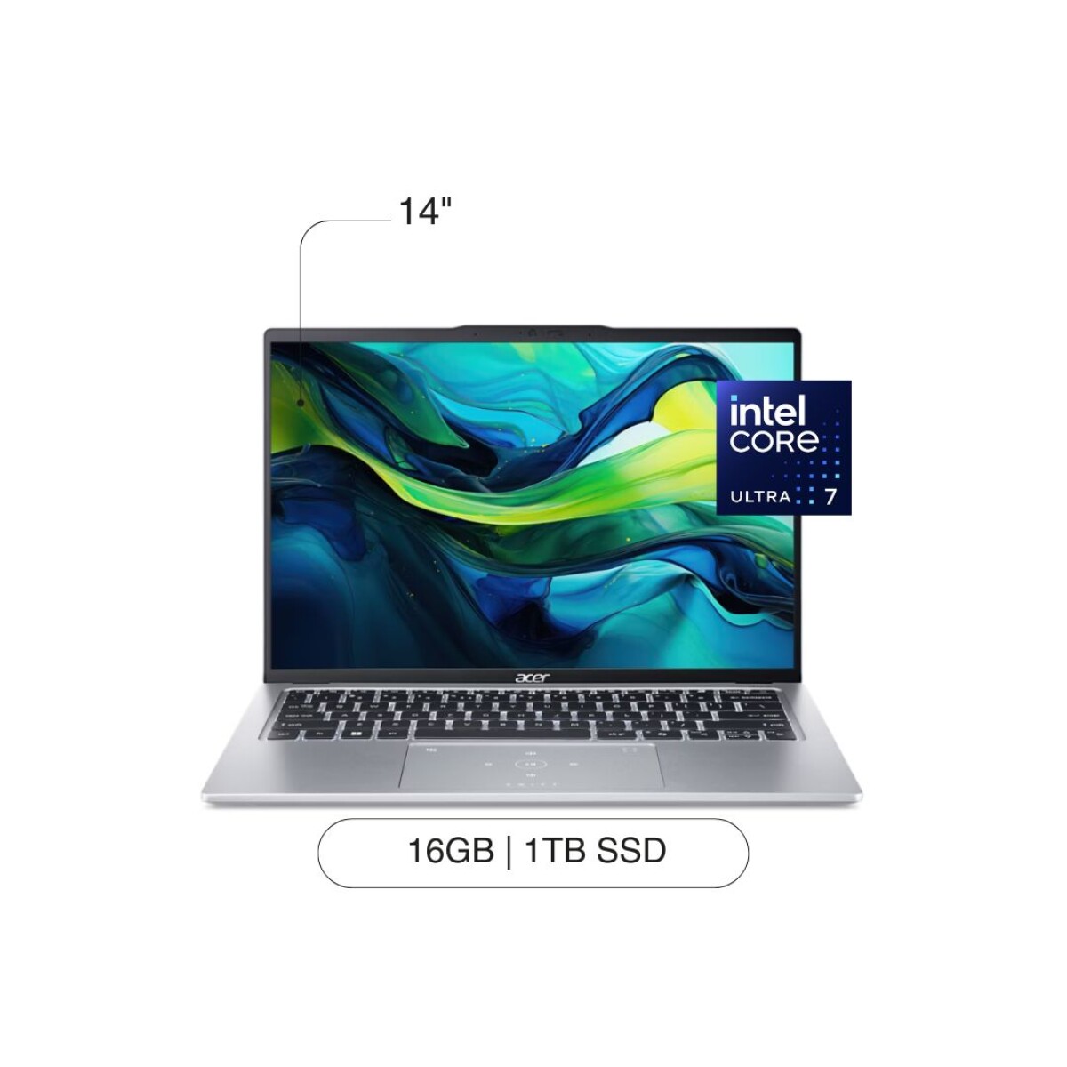 Notebook ACER Swift Go 14' Touch FHD 1TB / 16GB RAM Intel Core Ultra 7 155H - Silver 