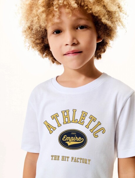 CAMISETA INFANTIL CON ESTAMPA BLANCO