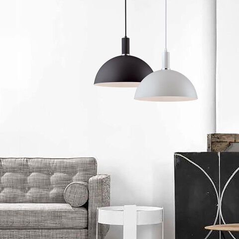 Lámpara colgante tipo campana metal blanco Ø35cm IX9002