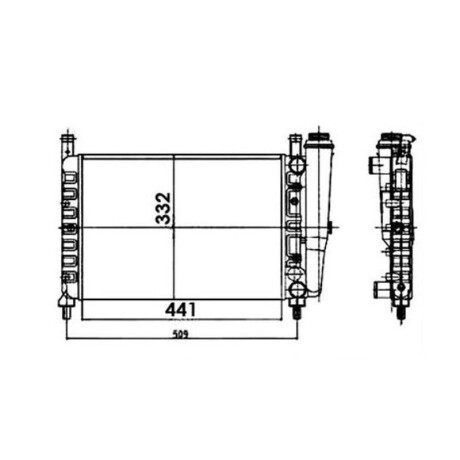 RADIADOR FIAT ELBA FIORINO UNO DUNA NAFTA 93/ 44X32 REACH RADIADOR FIAT ELBA FIORINO UNO DUNA NAFTA 93/ 44X32 REACH