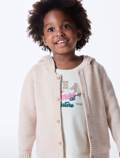 BUZO INFANTIL CON CAPUCHA BEIGE