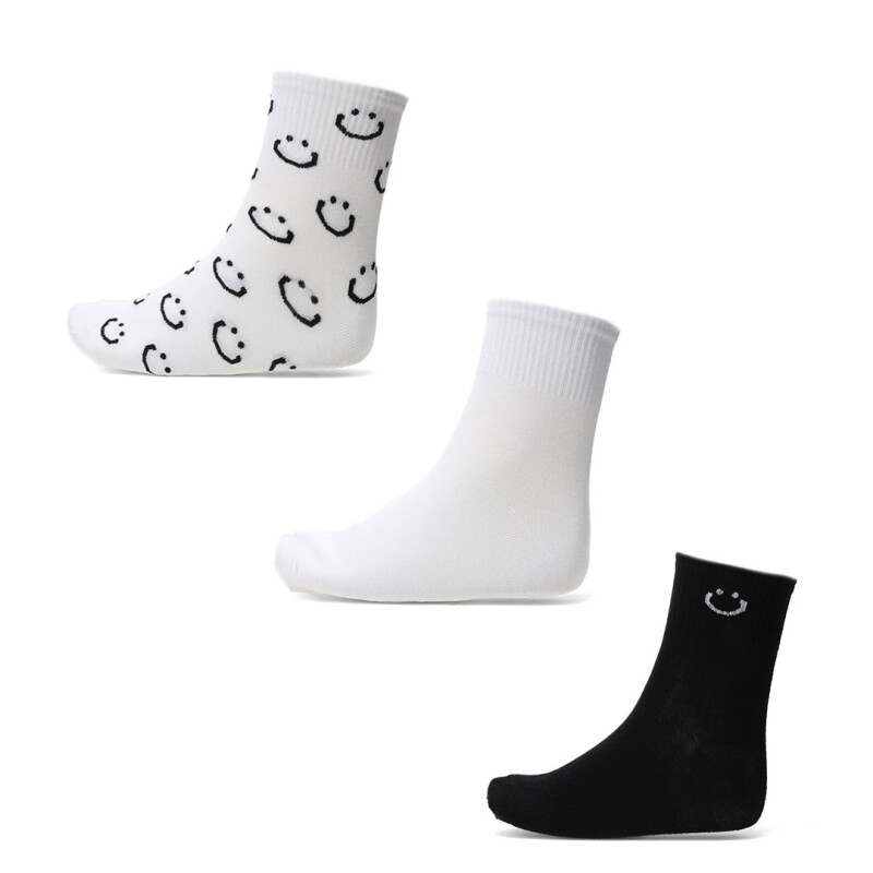 Medias Miss Carol Pack X3 Blanco - Negro