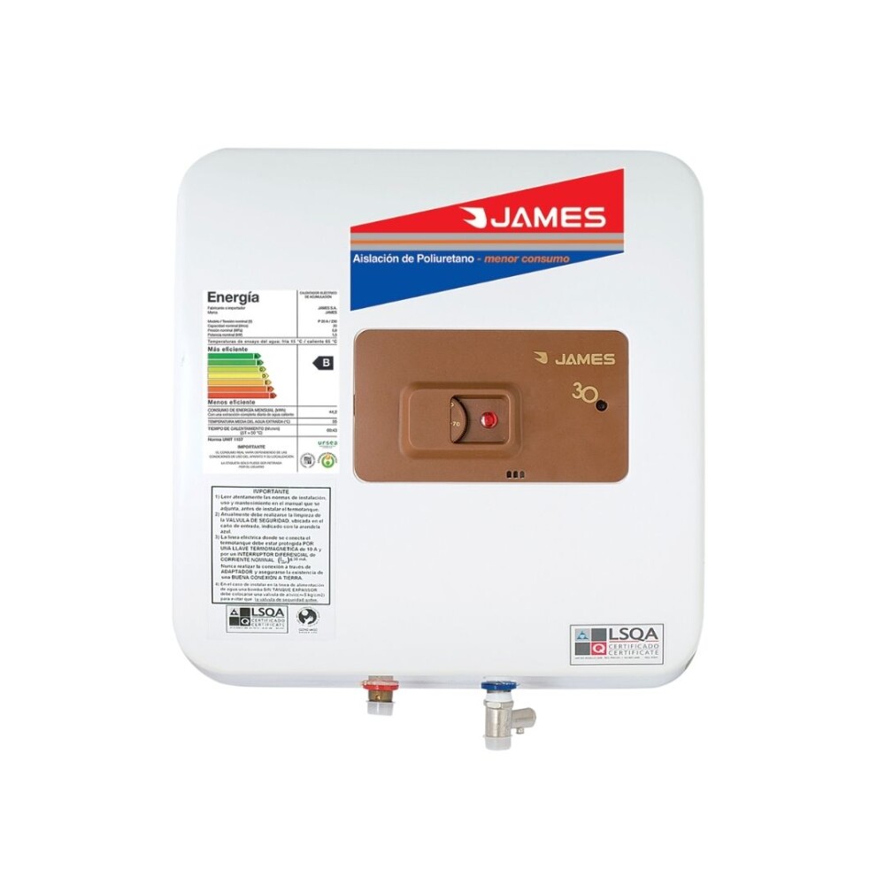 Calefón Termotanque 30 L - Modelo de Cobre Prisma - James Calefón Termotanque 30 L - Modelo de Cobre Prisma - James