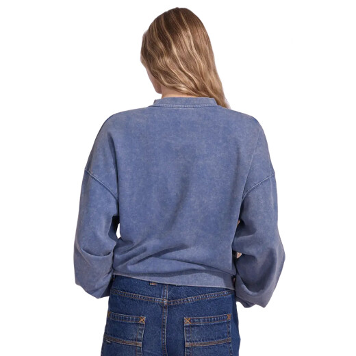 Buzo Rhythm Salt Wash Crew Neck Fleece - Azul Buzo Rhythm Salt Wash Crew Neck Fleece - Azul