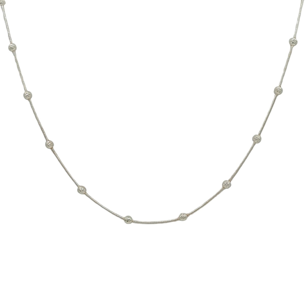 Cadena Bolitas-Plata 925-Sin Piedra-CD3040 - sinpiedra 