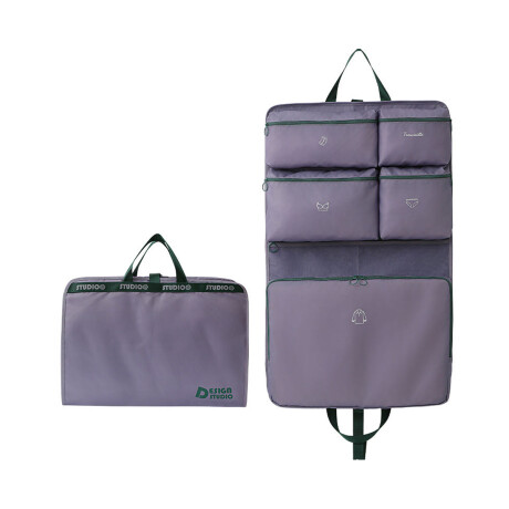 Organizador de equipaje plegable con divisiones, asas y broche – Bolsa de viaje Lila