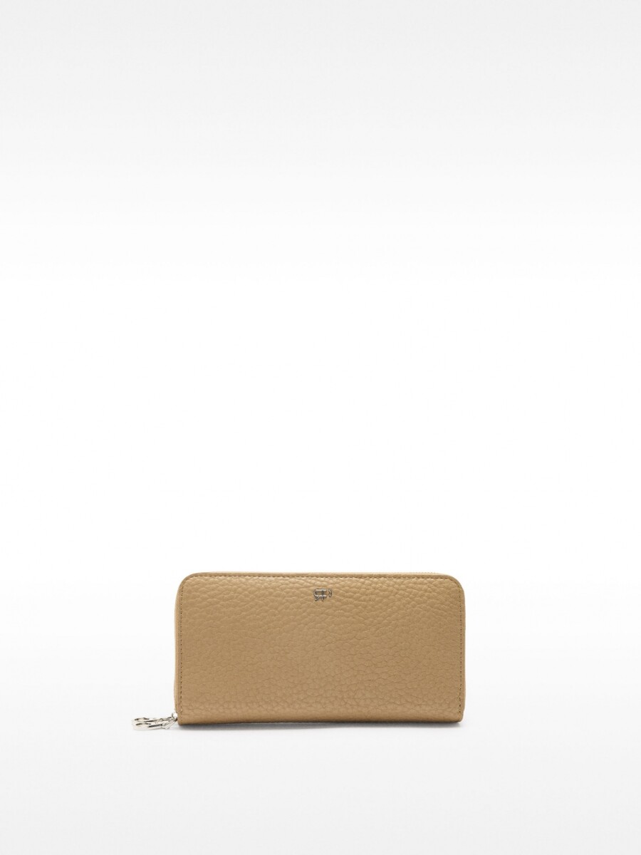 Cartera Con Textura Y Cierre Doble camel