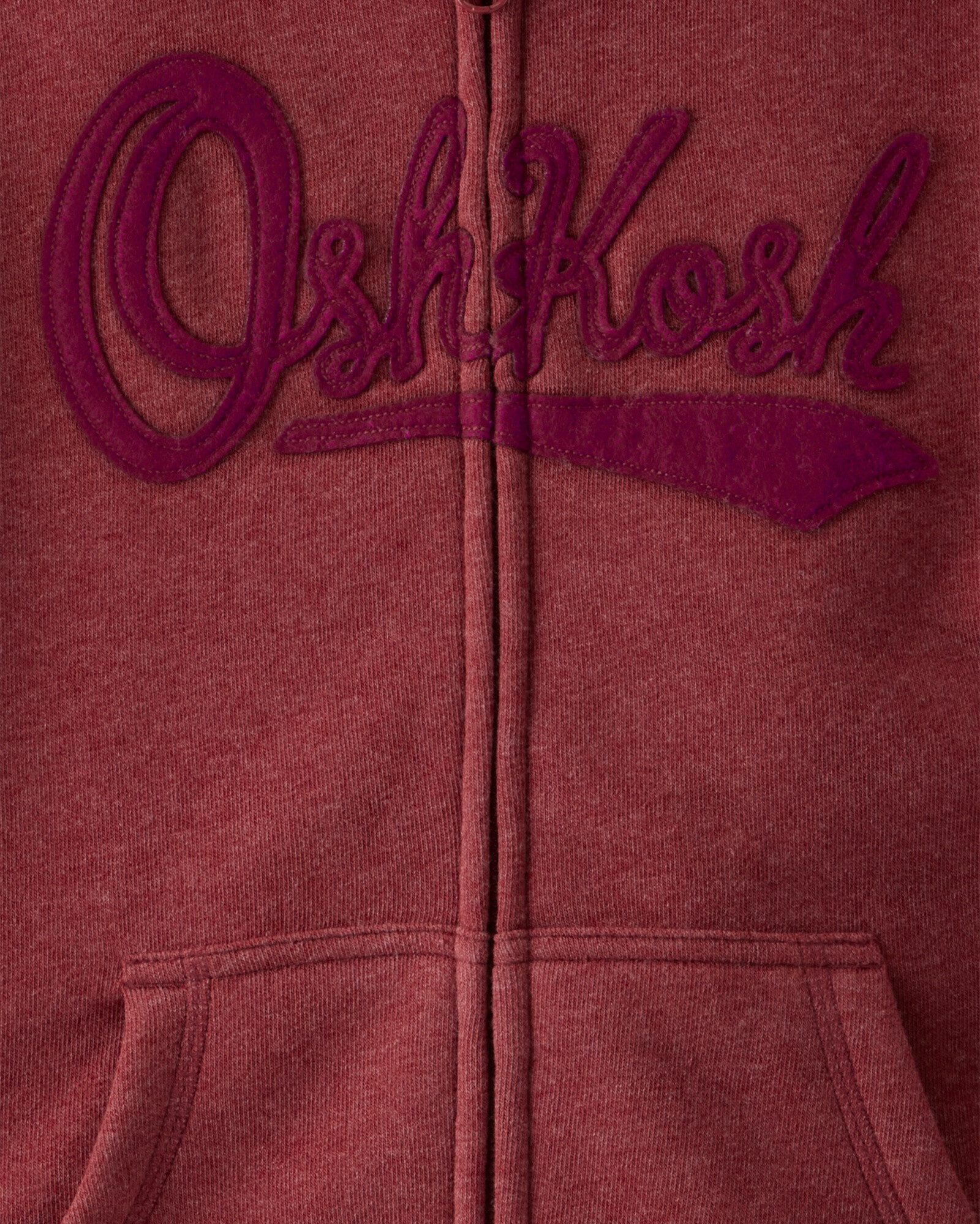 Campera de algodón con felpa, roja. Talles 6-14 Sin color