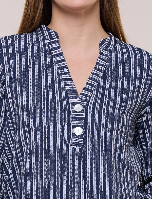 Blusa Holgada Con Textura AZUL