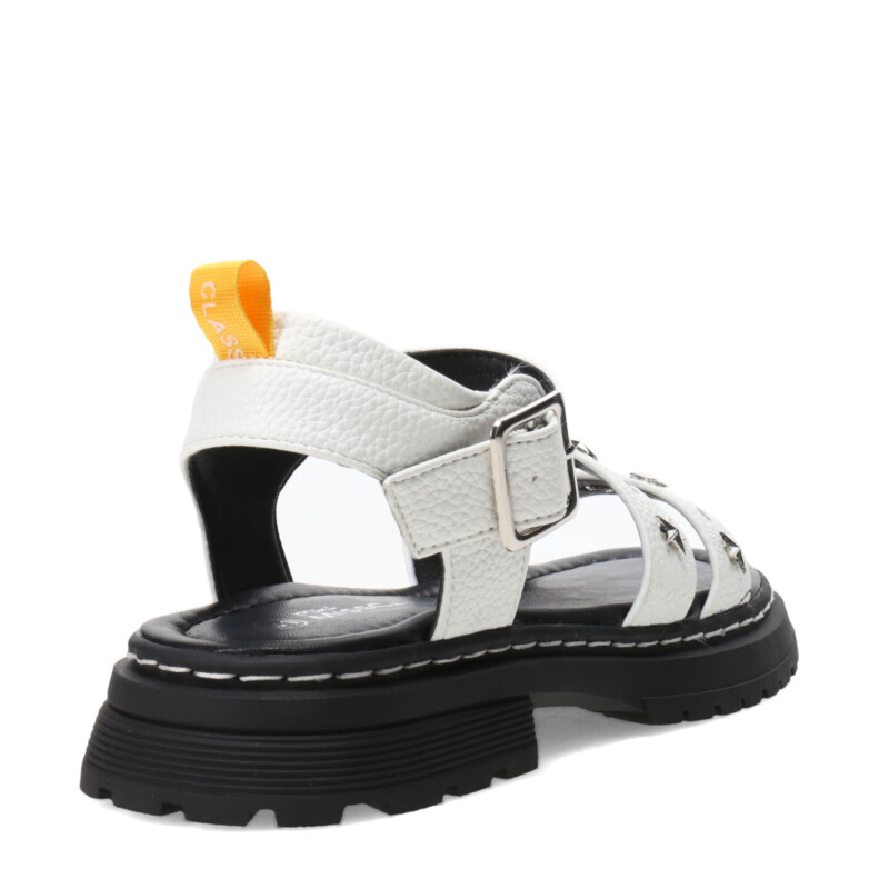 Sandalias de Niña MINI Miss Carol Tartan Con Tachas Blanco