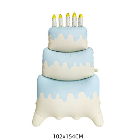 Globo Forma De Torta de Cumpleaños Celeste