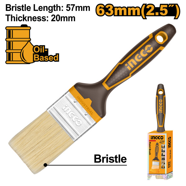 PINCEL 2.5´´ INGCO CHPTB8725 INDUSTRIALES PINCEL 2.5´´ INGCO CHPTB8725 INDUSTRIALES