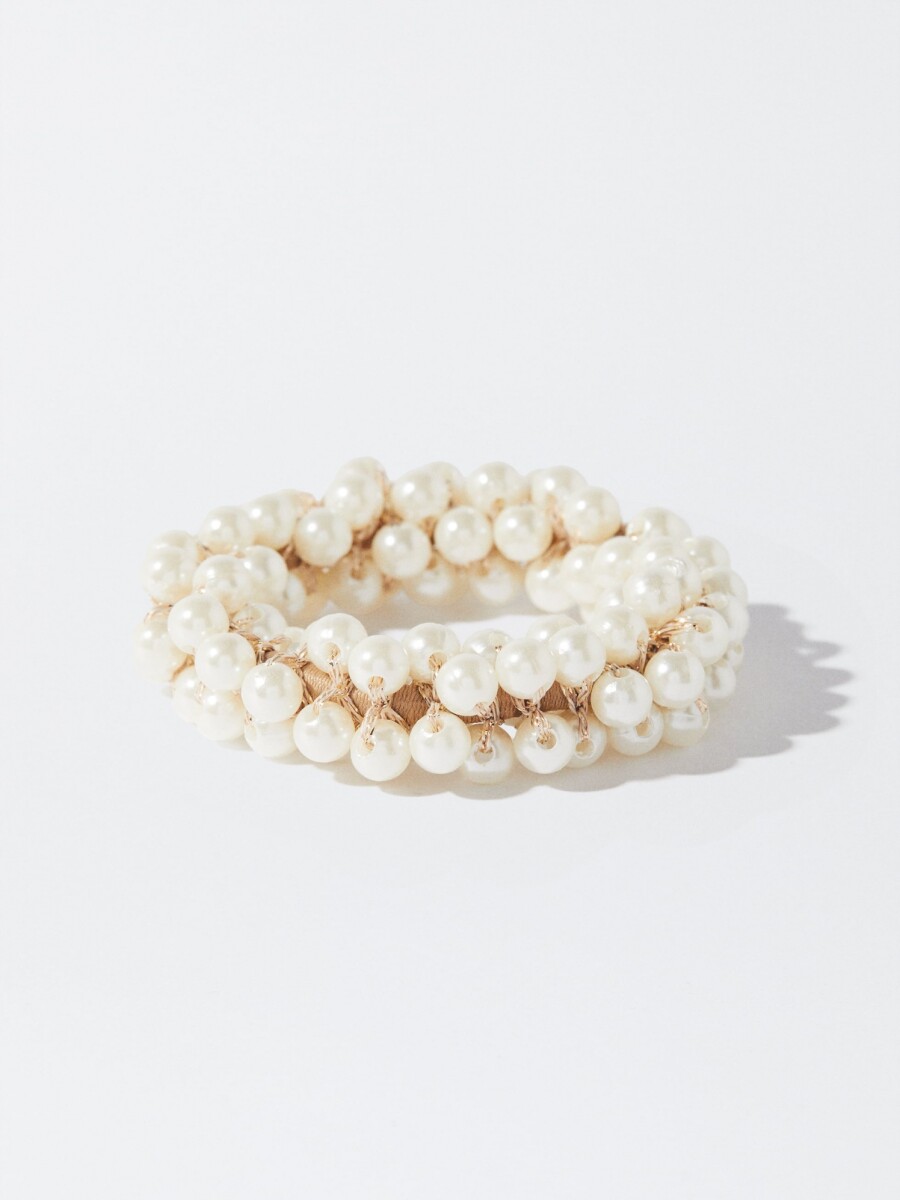 Coletero Con Perlas blanco