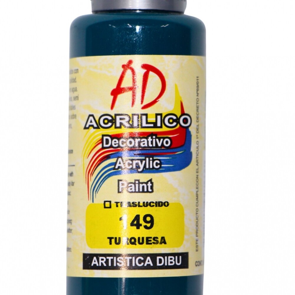 PINTURA ACRILICA ARTISTICA DIBU 60 ML. DIFERENTES COLORES COLOR TURQUESA 149