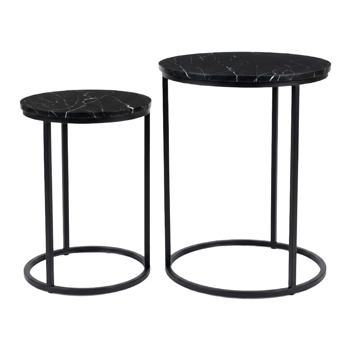 MESA CENTRO METAL NEGRA 2PZAS 