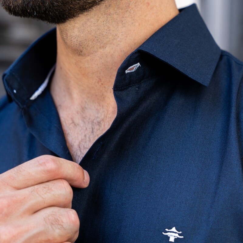 CAMISA LUXURY AZUL MARINO ESPIGA
