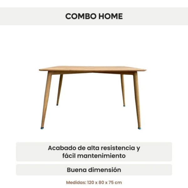 Mesa Comedor Eames Margot Rectangular 120x80 Acabado Premium Marrón 1