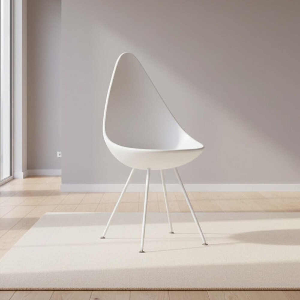 SILLA DE COMEDOR PP-Y-METAL BLANCO DROP