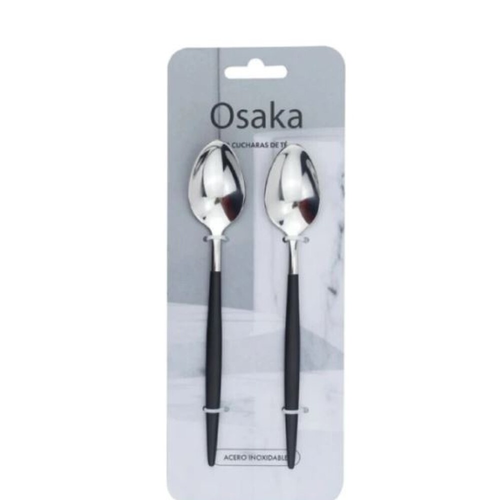 Set 2 Cucharas de Té Selecta Osaka 16,5 cm Mango Negro SET X2 CUCHARA DE TE 16.5CM AC. MANGO NEGRO OSAKA