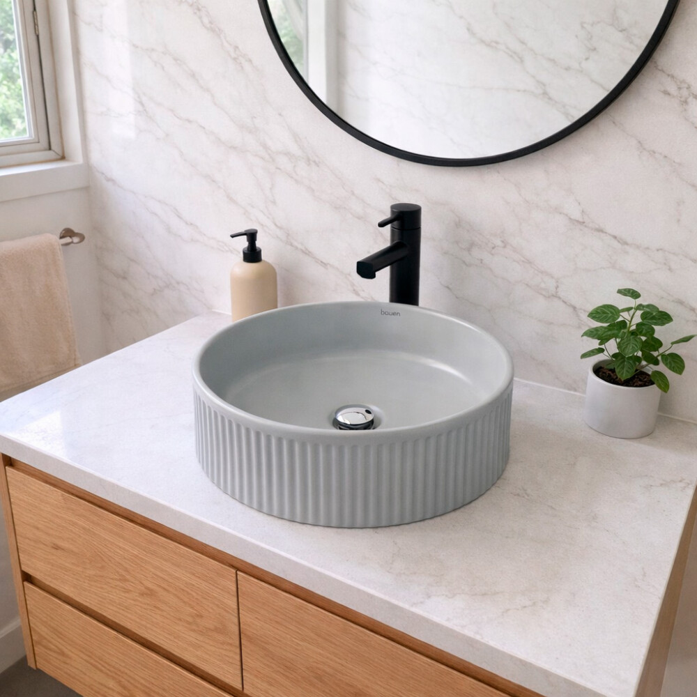 BACHA BAUEN DE APOYO GRIS MATE REDONDA Bacha Bauen De Apoyo Gris Mate Redonda