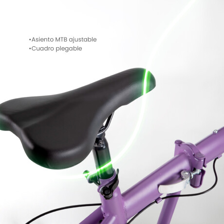 Bicicleta Plegable Rodado 20 Shimano Parrilla Violeta