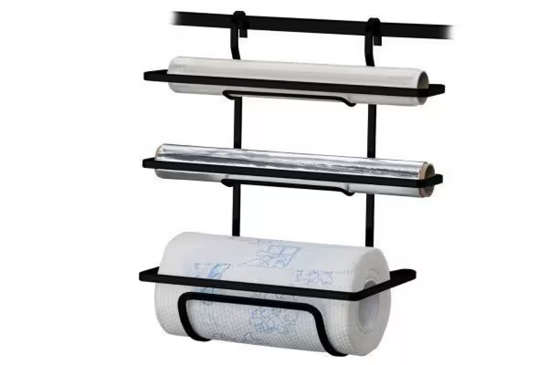 Soporte Para Rollo Triple Negro Mate 