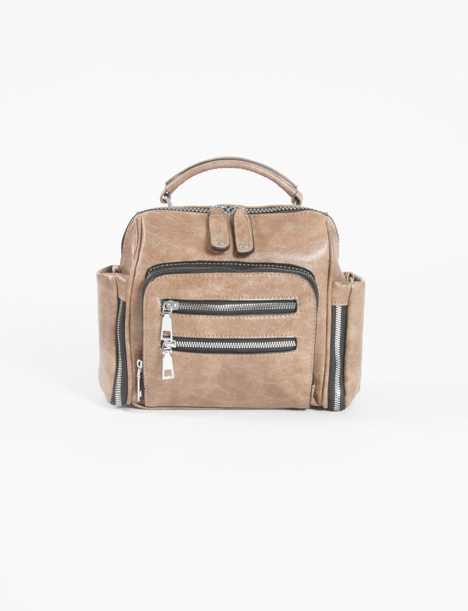 Mochila bandolera con bolsillo - camel 