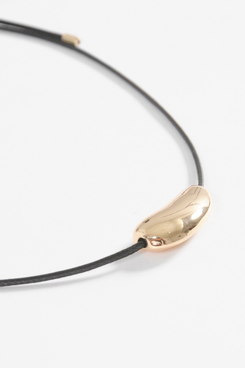 Collar cordón dije curvo dorado