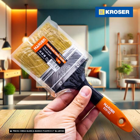 PINCEL CERDA BLANCA MANGO PLASTICO 3 HARDEN ++ N/a