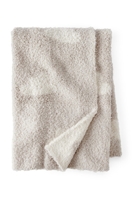 Manta de peluche, beige, diseño nubes Sin color