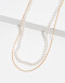 Collares Cortos Perla Collar Doble Con Perlas - Dorado