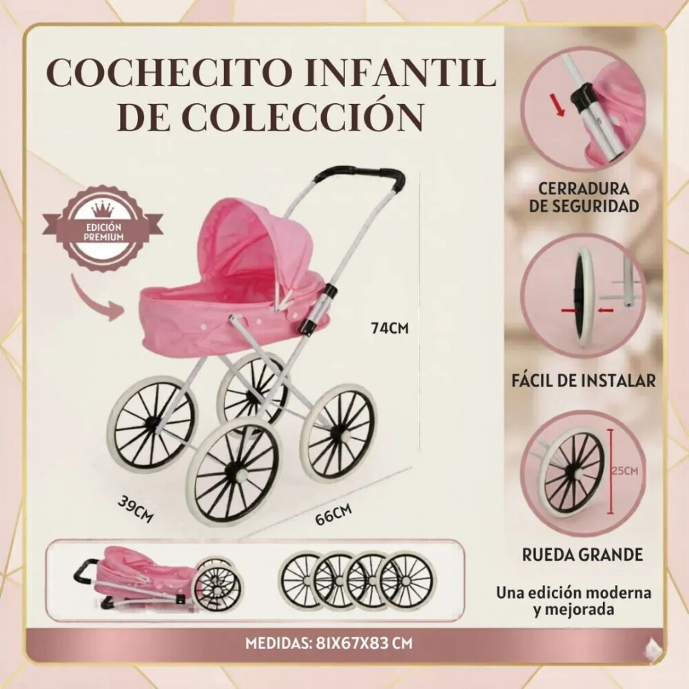 Cochecito De Juguete Tipo Moisés Clásico Cochecito De Juguete Tipo Moisés Clásico
