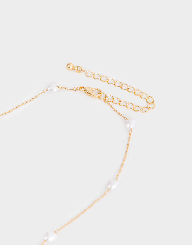 Collares Largos Perlas Collar Largo Con Perlas - Dorado