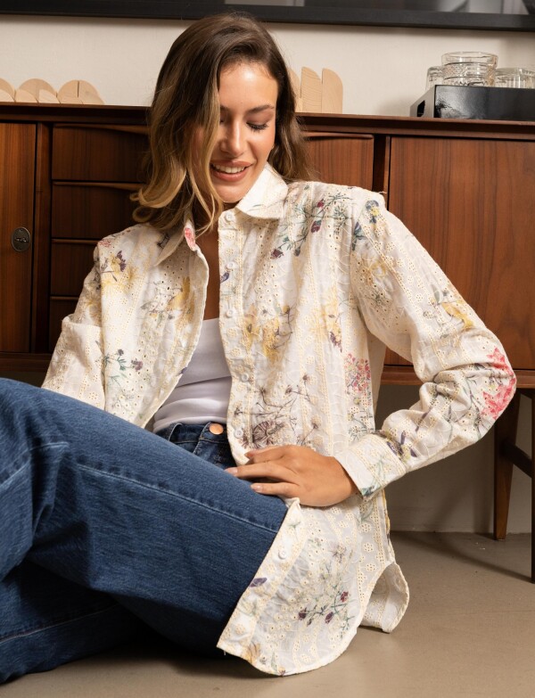 Camisa Broderie BEIGE/MULTI