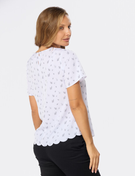 BLUSA CLÁSICA Hojas Negra