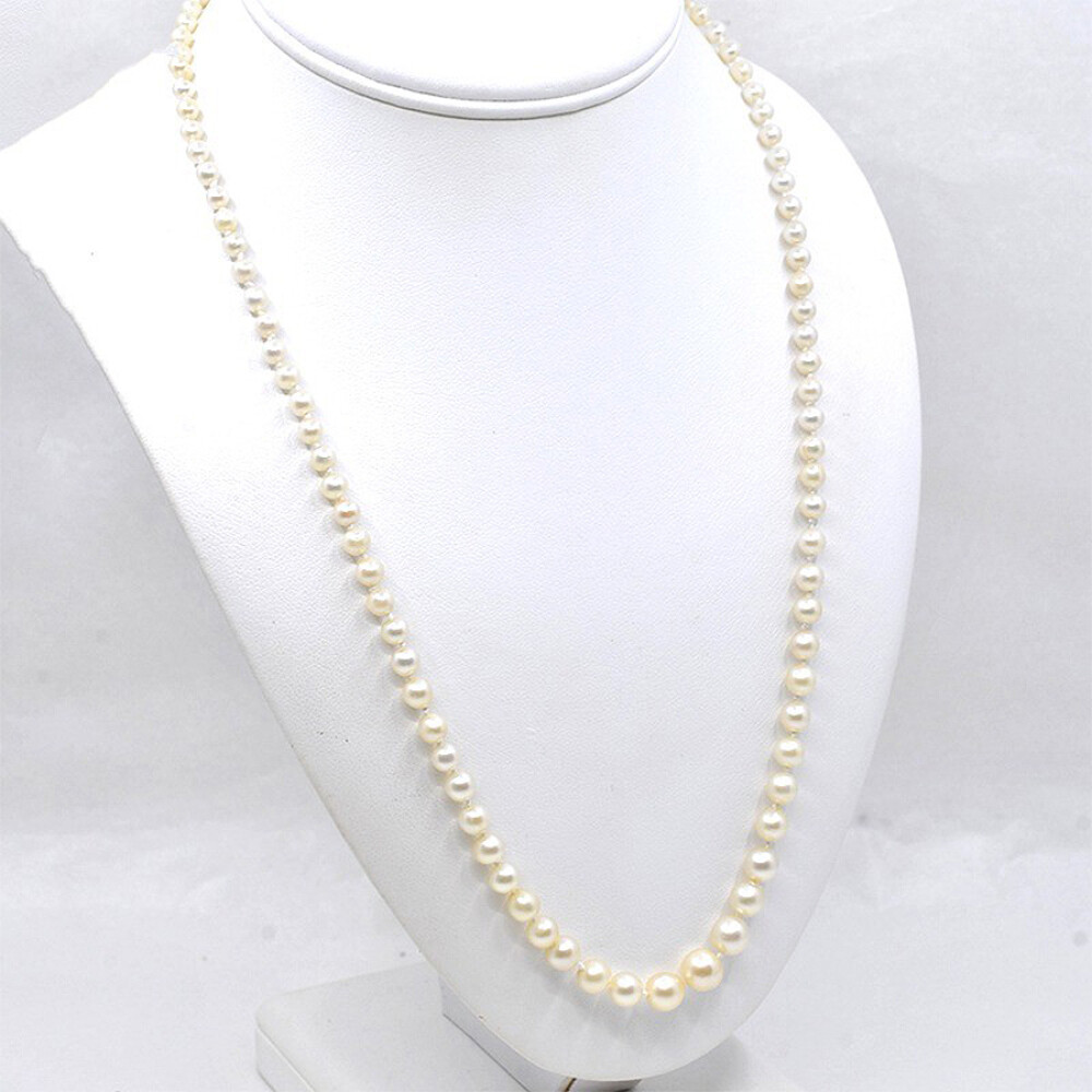 Collar Perlas De Cultivo Con Broche en Oro 18 K, Brillantes Y Diamantes Collar Perlas De Cultivo Con Broche en Oro 18 K, Brillantes Y Diamantes
