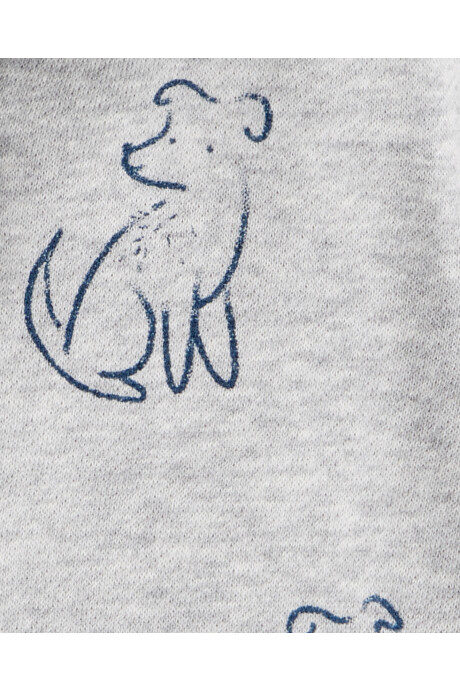 Campera de algodón, gris, diseño perros Sin color