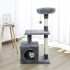 Rascador Torre 3 Niveles Felpa Y Sisal Para Gato Con Cama Color Variante Gris Oscuro